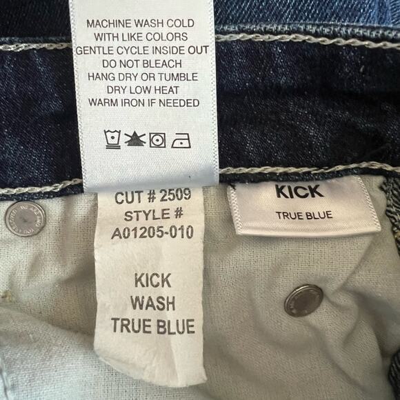 Amo Women’s Kick Flare Mid Rise True Blue Cotton Denim Y2K Jeans Size 27 - Picture 6 of 9